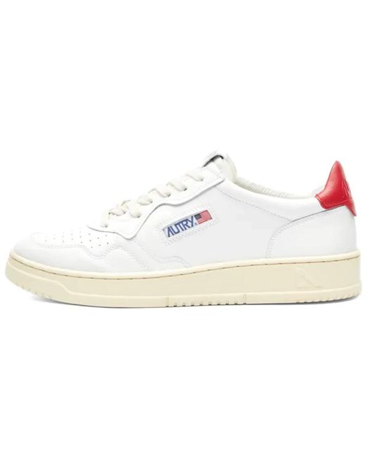 Autry Vintage low leder sneaker weiß & rot in White für Herren