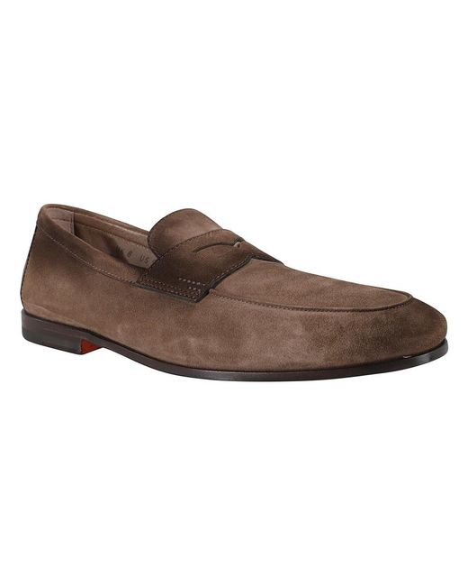 Santoni Brown Loafers for men