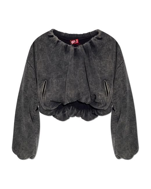 DIESEL Black Short Sweatshirt F-Resy