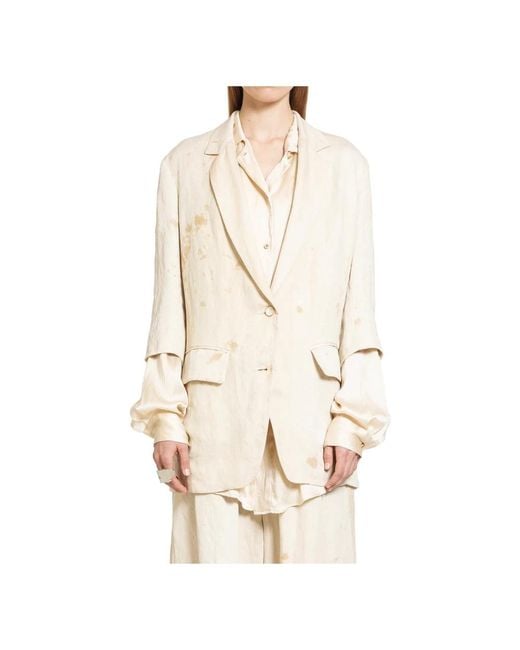 Uma Wang Natural Blazers
