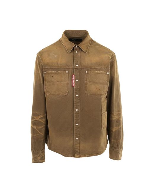 DSquared² Green Denim Shirts for men