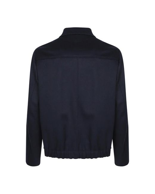 Incotex Jassen ,Blauw ,Blauwe Flanellen Zip Overshirt Klassieke Stijl in het Blue voor heren