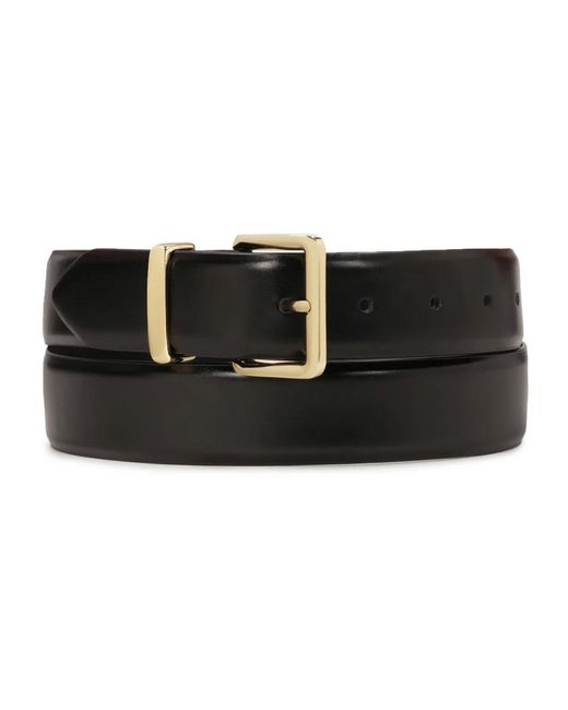 Kazar Accessoires ,Zwart ,Leer Zwarte Leren Riem Met Gouden Gesp in het Black