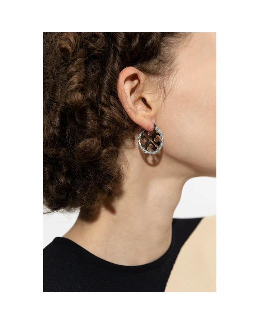 Tory Burch Metallic �Miller� earrings with logo