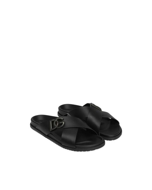 Dolce & Gabbana Slide Sandaal in het Black voor heren
