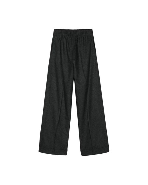 D.exterior Gray Wide Trousers