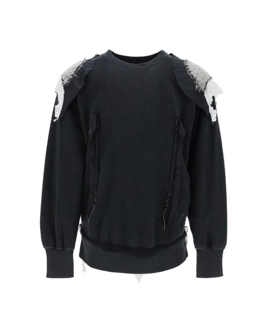 Maison Margiela Inside-out sweatshirt mit decortiqué-applikationen in Black für Herren