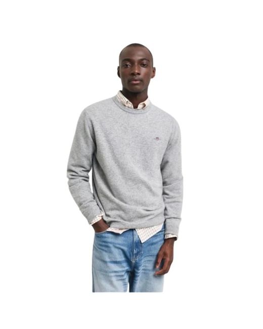 Round-Neck Knitwear di Gant in Gray da Uomo