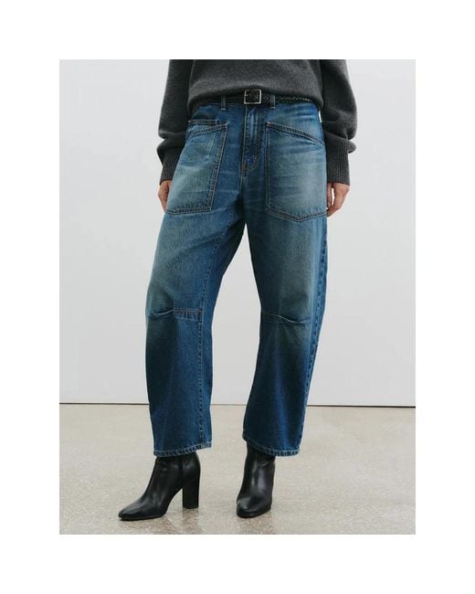 Nili Lotan Blue Loose Fit Jeans