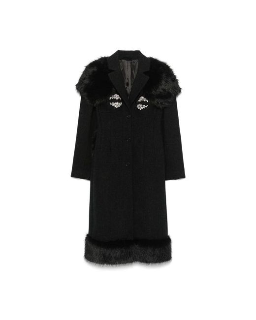 コート Simone Rocha Single-Breasted Wool And Nylon Coat Simone Rocha Single-Breasted Coats in Black | Lyst