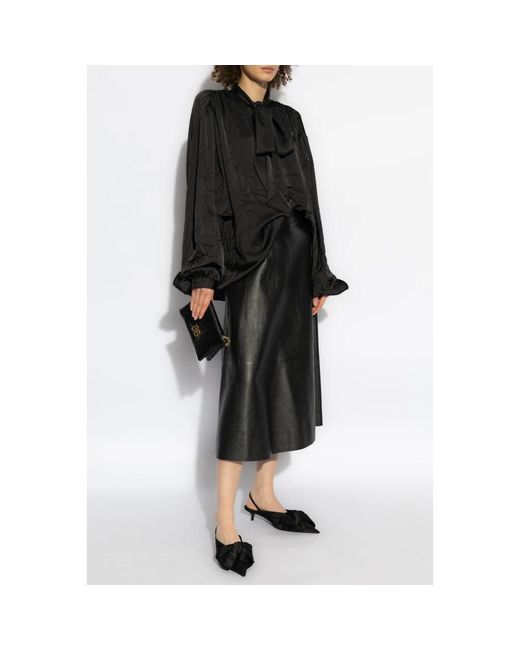 Balenciaga Overhemden ,Zwart ,Polyester Overhemd Met Stropdassen in het Black