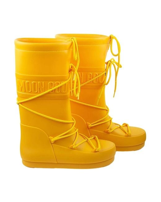 Moon Boot Yellow Rain Boots