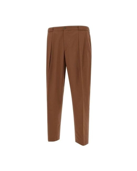 BRIGLIA Brown Suit Trousers for men