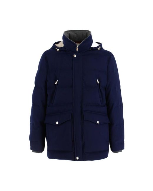 Brunello Cucinelli Blue Winter Jackets for men