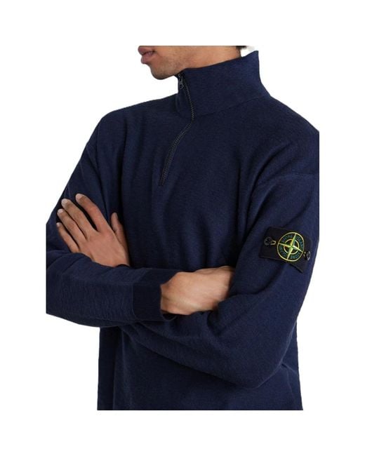 Stone Island Blue Turtlenecks for men