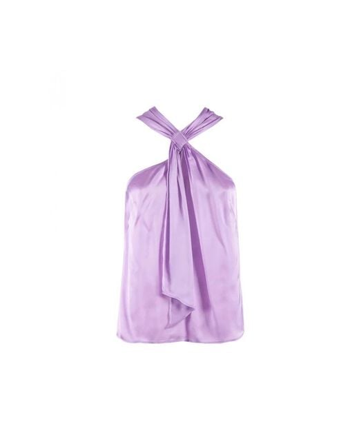 Nenette Purple Sleeveless Tops