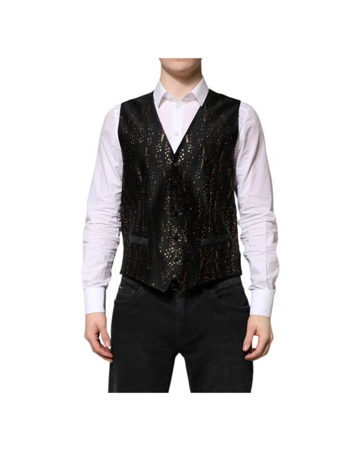 Dolce & Gabbana Black Waistcoats for men