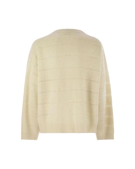 Brunello Cucinelli Natural Round-Neck Knitwear