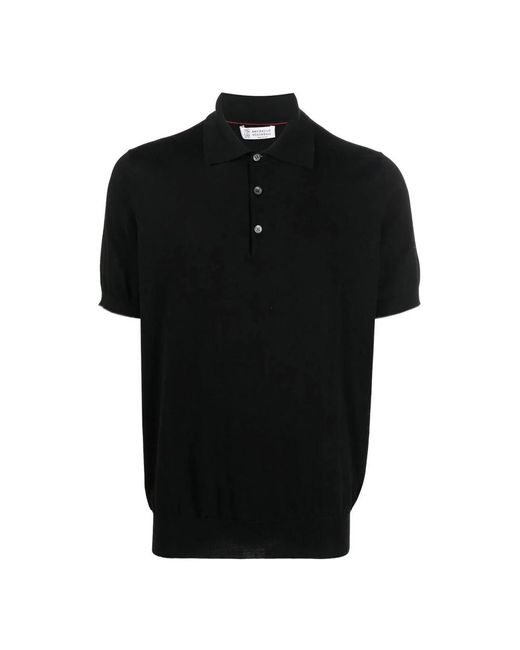 Polo Shirts Brunello Cucinelli de hombre de color Black