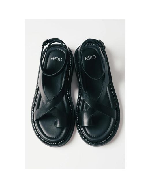 ESTRO Blue Flat Sandals