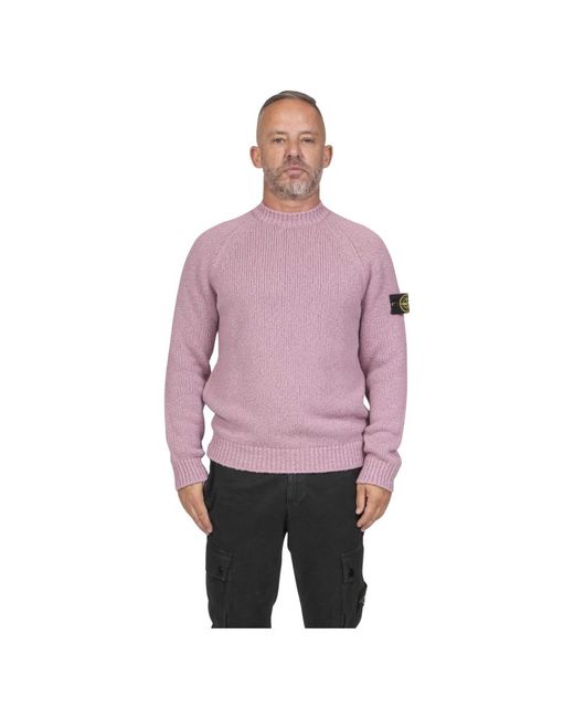 Round-Neck Knitwear Stone Island de hombre de color Purple