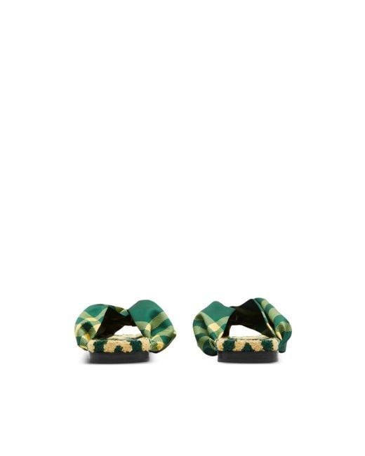 Burberry Green Flip Flops