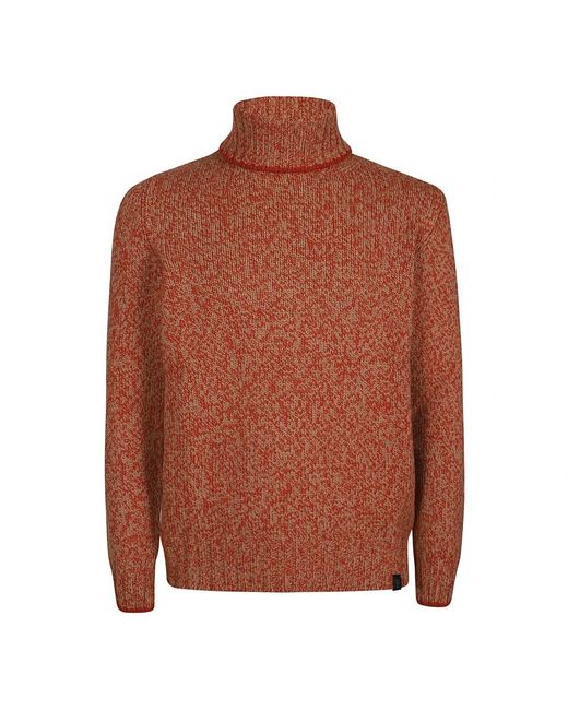 Fay Truien & Vesten ,Rood ,Wol Turtle Neck Trui in het Brown voor heren