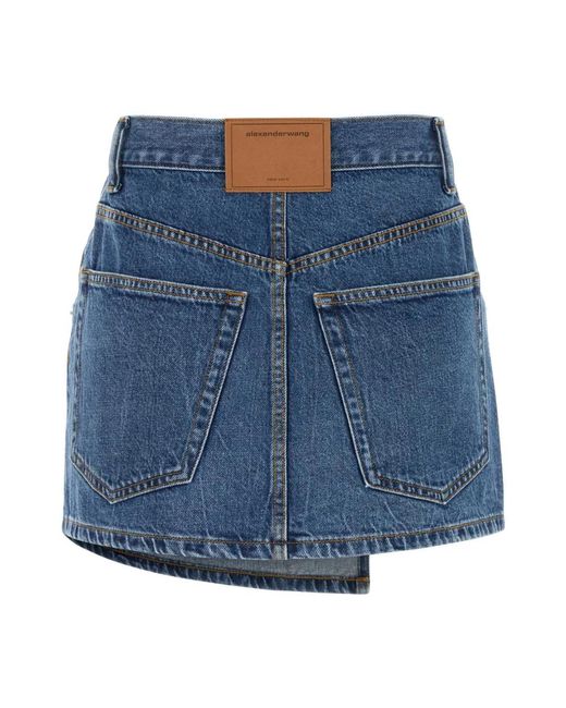 Alexander Wang Denim Mini Rok in het Blue