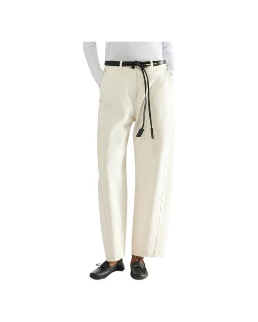 Liviana Conti Natural Straight Trousers
