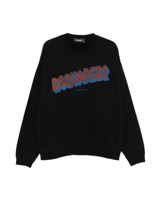 DSquared² Crew Neck Graphic Sweater in Black für Herren
