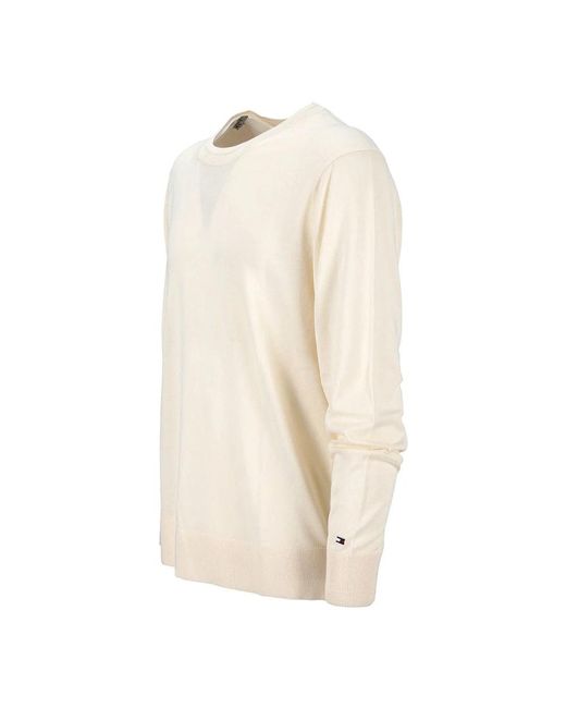 Tommy Hilfiger White Round-Neck Knitwear for men