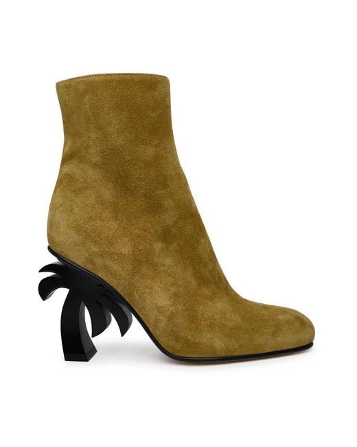 Palm Angels Green Heeled Boots