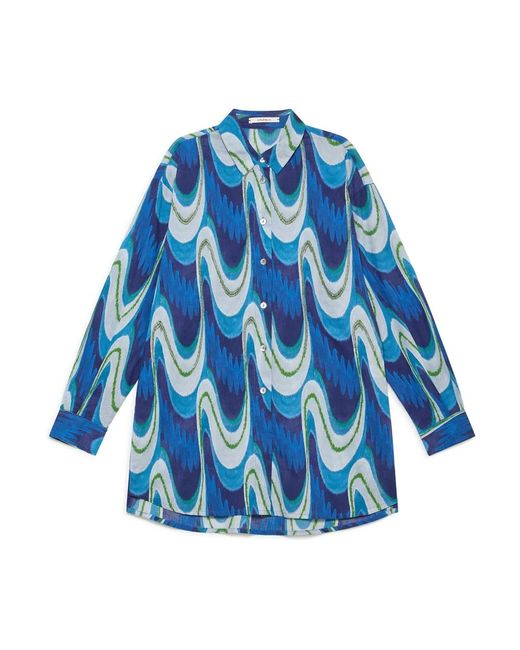 Camicia ikat wave muslin di Maliparmi in Blue
