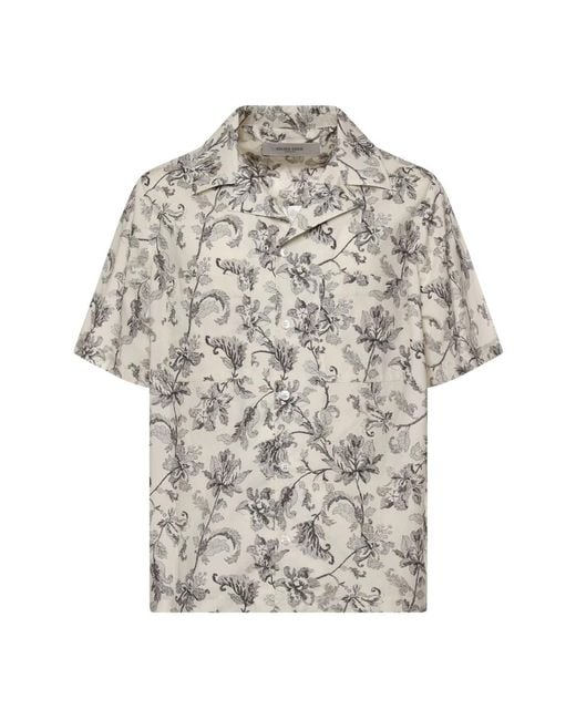 Golden Goose Deluxe Brand Gray Short Sleeve Shirts for men