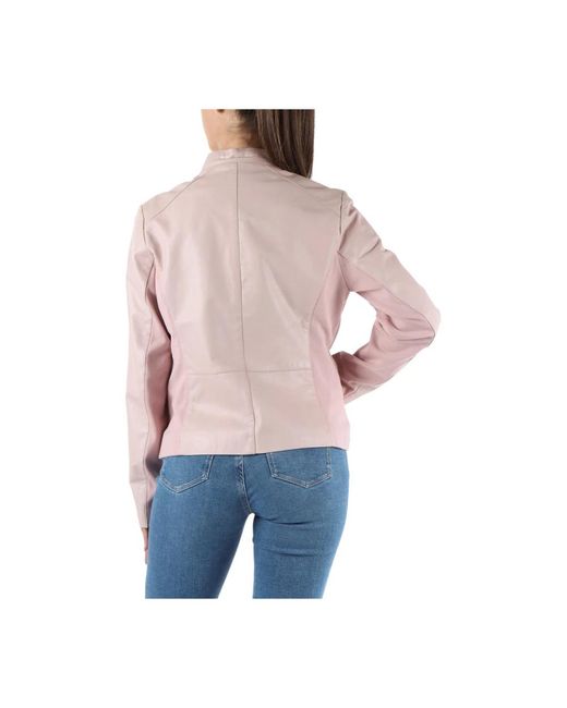 Rino & Pelle Pink Lederjacke mit reißverschluss