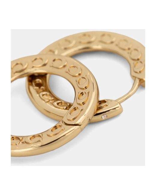 Earrings COACH de color Metallic