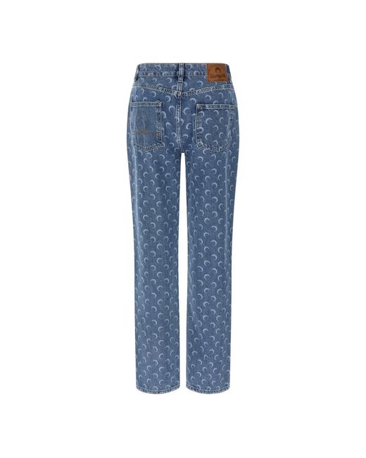 MARINE SERRE Straight Jeans in het Blue
