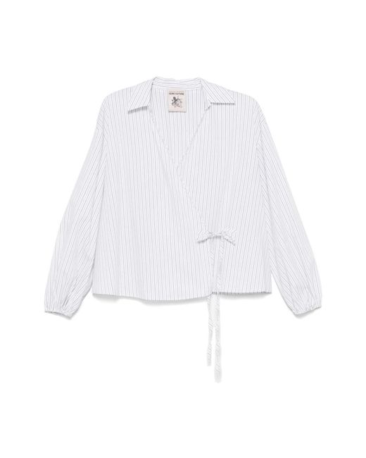 Camicia multicolore con design avvolgente di Semicouture in White