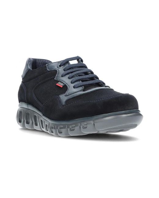 Callaghan Bequeme Leder- Und Wildleder-Sneaker in Blue für Herren