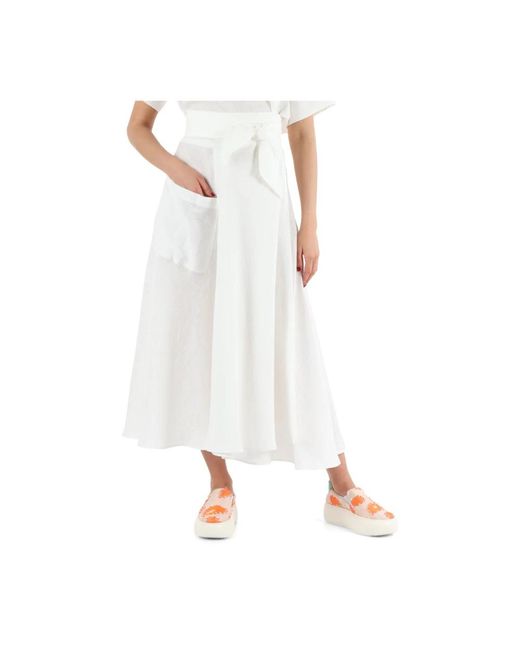 Niu White Midi Skirts