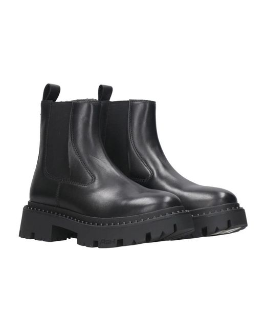 Ash Black Schwarze leder stiefeletten