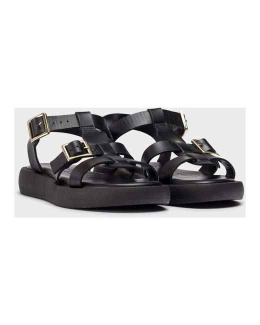 Flat Sandals di Wonders in Black