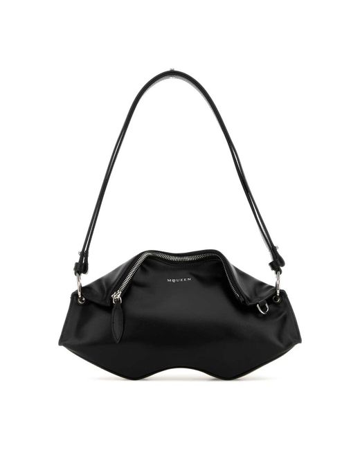 McQueen Black Shoulder Bags