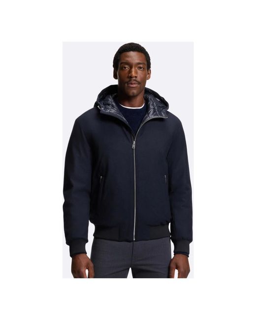 Boss Jassen ,Blauw ,Wol Performance-Flanellen Jas Met Donzen Vulling in het Blue voor heren