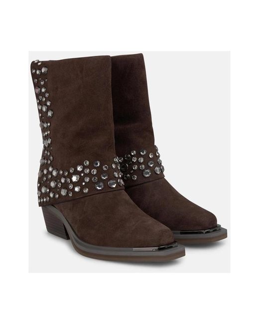 Alma En Pena. Brown Cowboy & Biker Boots
