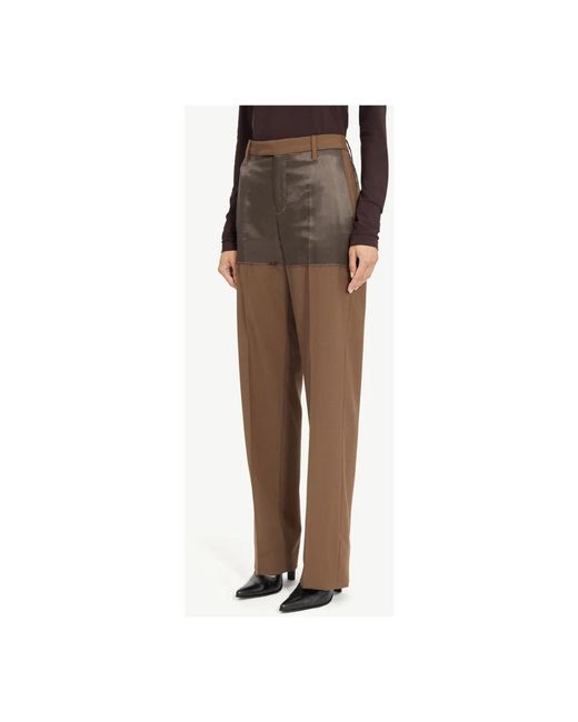 MM6 by Maison Margiela Brown Slim-Fit Trousers