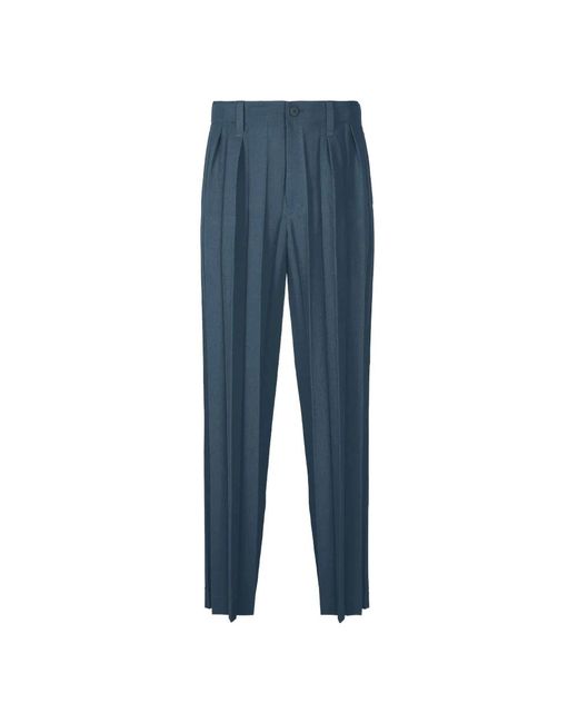 Issey Miyake Blue Slim-Fit Trousers for men