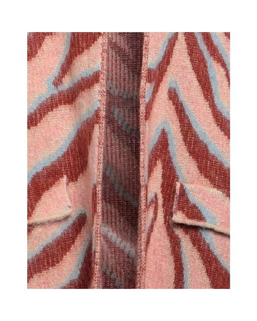 Forte_forte Truien & Vesten ,Veelkleurig ,Wol Luxe Jacquard Vest in het Pink