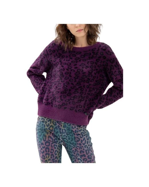 Fracomina Purple Round-Neck Knitwear