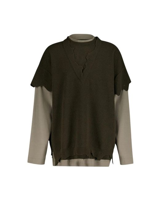 Givenchy Green Round-Neck Knitwear for men